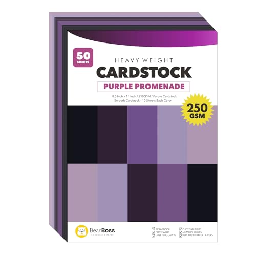 Purple Cardstock Paper 8.5x11 50 Sheets