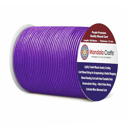 1.5mm Purple Waxed Cord
