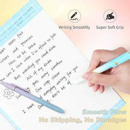 6 Pcs Gel Pens 0.5mm Quick Dry Black Ink Pens Fine Point Smooth Writing Pens (6 Count)