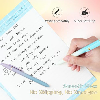 6 Pcs Gel Pens 0.5mm Quick Dry Black Ink Pens Fine Point Smooth Writing Pens (6 Count)