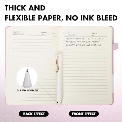 30 Set Lined Notebook Journals with Pens A5 Notebooks 100 GSM College Ruled Hardcover Notebook PU Leather Notepad with Pen Holder for Office School