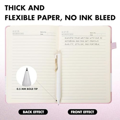 30 Set Lined Notebook Journals with Pens A5 Notebooks 100 GSM College Ruled Hardcover Notebook PU Leather Notepad with Pen Holder for Office School
