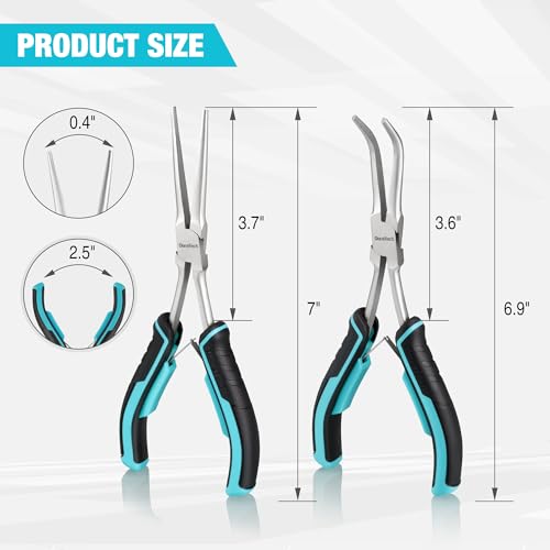 2PCS 7" Long Reach Needle Nose Pliers Set (2 Count)