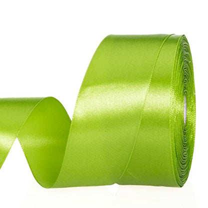 1 1 2 Inch Apple Green Solid Satin Ribbon for Gift Wrapping