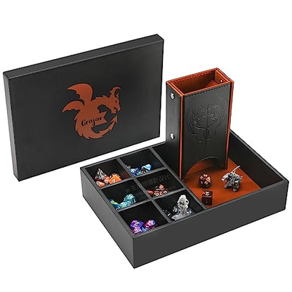 DND Dice Tray and Dice Tower with Storage