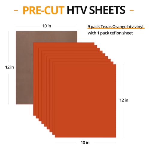 Orange Heat Transfer Vinyl Bundle (10 Count)