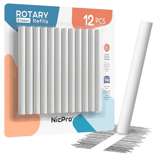 12 Pack TPE Rotary Retractable Pen Eraser Refills (12 Count)