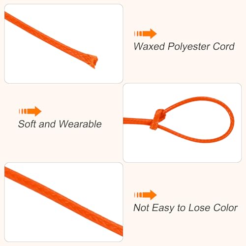 Waxed Cord 1mm Waxed Thread 87 Yard Wax String Leather Cord for Bracelet Making