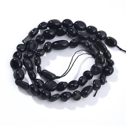 Black Obsidian Pebble Nugget Oval Free Tumbled Stone 6