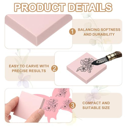 4Pcs 2X2" Rubber Carving Blocks (4 Count)