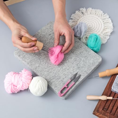 4 Pcs Needle Felting Pad Needled Felting Mat Wool Supplies Thick Firm Base Woolen Block for Beginners Crochet Knitting Projects Kit Tool
