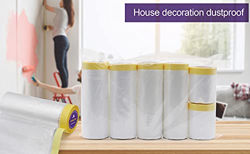 6Rolls Pre Taped Masking Film