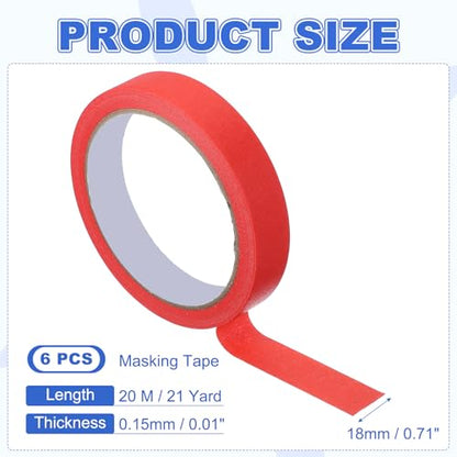 Masking Tape 0.7 Inch x 21 Yard Painter's Tape Red Paint Tapes for DIY Crafts Arts Drawing Decoration Labeling Car Painting Artist Teachers