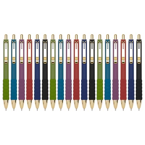 Ballpoint Pens Black Medium Point 1mm Pen with Super Soft Grip Ball Point Pen for Men Women Retractable Pens (18 Count)