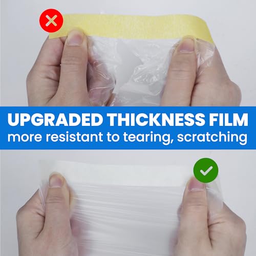 Pre Taped Masking Film Extra Thick Plastic Cover 102" x 90' (4 Count)