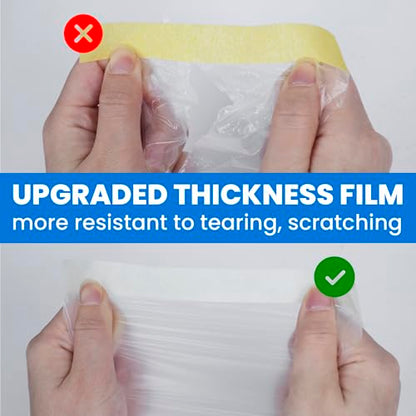 Pre Taped Masking Film Extra Thick Plastic Cover 55" x 90' (4 Count)