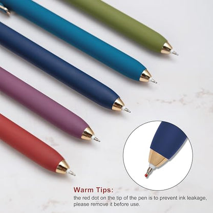Gel Pens Black Ink Pens for Office 0.5mm Fine Point Pen Smooth Writing Retractable (10 Count)
