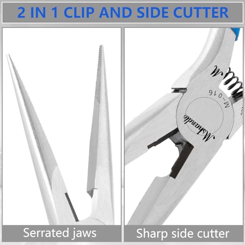 Needle Nose Pliers 6.5" Long Nose Pliers for Wire Bending