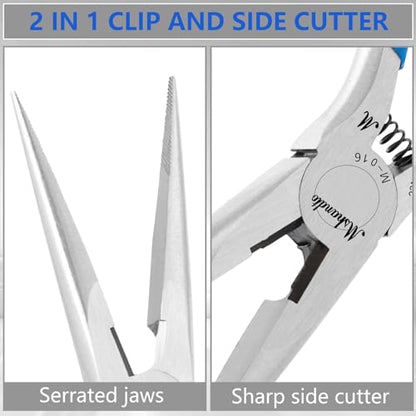 Needle Nose Pliers 6.5" Long Nose Pliers for Wire Bending