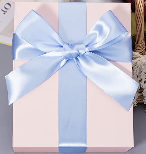 1 1 2 Inch Sky Blue Solid Satin Ribbon for Gift Wrapping (150 Foot)