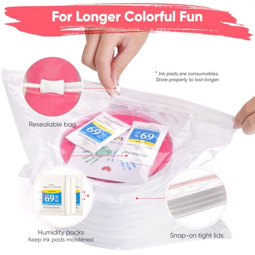 8 Colors Washable Stamp Pads & Ink Pads for Kids