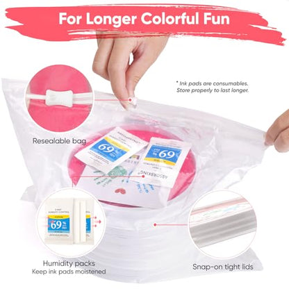 8 Colors Washable Stamp Pads & Ink Pads for Kids