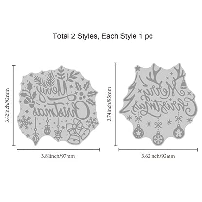 2 PCS Merry Christmas Hot Foil Plate for Card Making DIY Scrapbooking Paper Decor Embossing Foil Handmade Craft (2 Count)