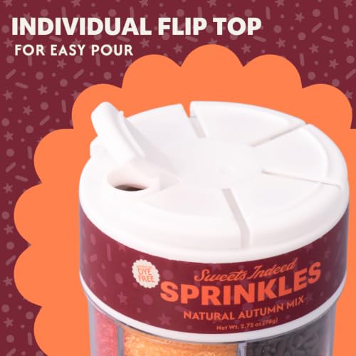Sprinkles 6 Cell Edible Sprinkle Mix Jimmies Perfect for Cake Decorations Baking Ice Cream Cookies Cupcake Topper (2.75 Ounce)