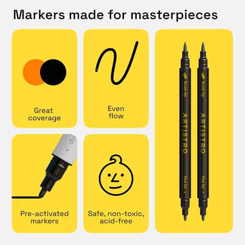 2 Black Dual Tip Fabric Markers Decorating Kit Permanent for Cloth (2 Count)