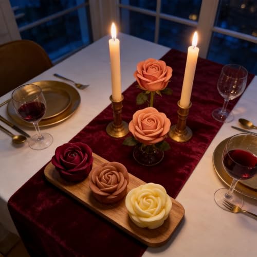 4 PCS Rose Candle Mold Silicone