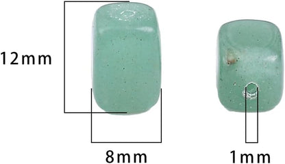 Natural Green Aventurine Cuboid Stone Loose Semi Gemstone Beads for Jewelry Making 8mmx12mm 38cm/Strand