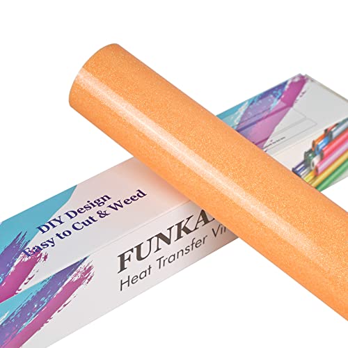 Glitter Fluorescent Orange HTV Heat Transfer Vinyl Rolls