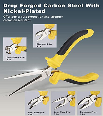 6 Pcs Mini Pliers Set for Making Crafts Repairing with Pouch (6 Count)