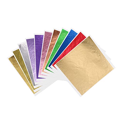 12 Colors Imitation Gold Leaf Sheets Multi (600 Count)