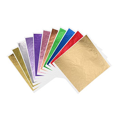 12 Colors Imitation Gold Leaf Sheets Multi (600 Count)