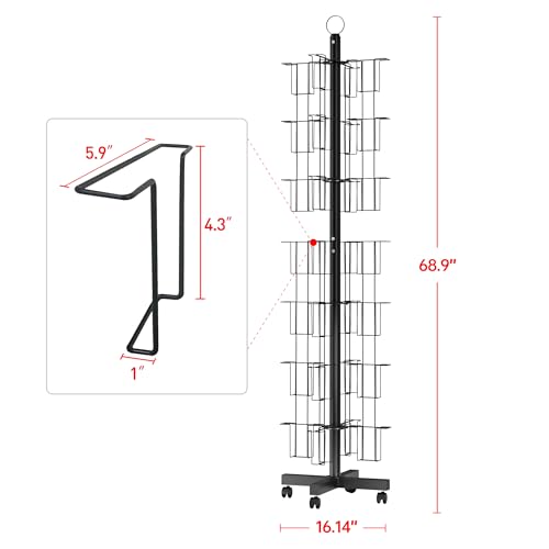 56 Pockets Countertop Rotating Greeting Card Rack