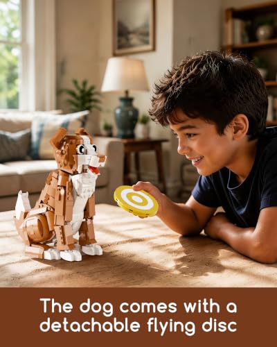 3-in-1 Orange Cat Building Set, Build a Cat, Dog or Rabbit (909 Count)