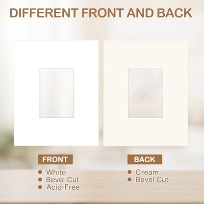 15 Pack 11x14 White Picture Mats for 5x7 Photos (15 Count)