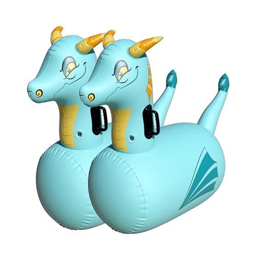 Hop N Go Inflatable Blue Dragon Bouncy Riding