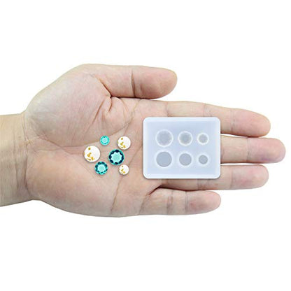 Mini Jewelry Cut Diamonds and Flat Round Resin Epoxy Silicone Mold