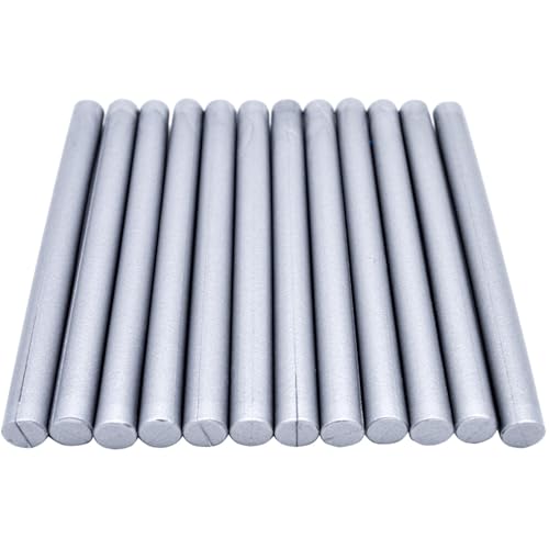 Large Silver Wax Seal Sticks for Standard Glue Gun (12 Count)