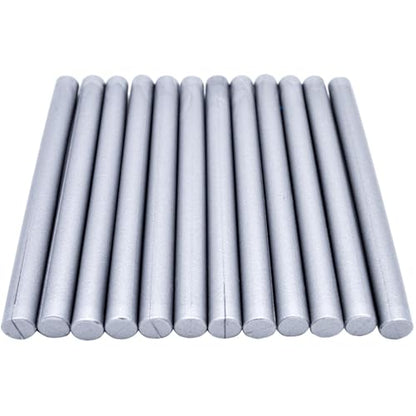 Large Silver Wax Seal Sticks for Standard Glue Gun (12 Count)