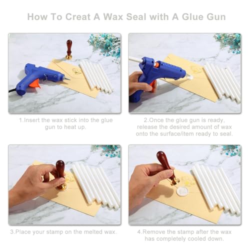 15Pcs Pearl White Glue Gun Sealing Wax Sticks for Wax Seal Stamp (15 Count)