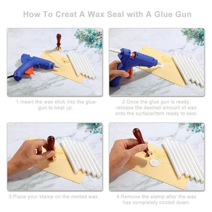 15Pcs Pearl White Glue Gun Sealing Wax Sticks for Wax Seal Stamp (15 Count)