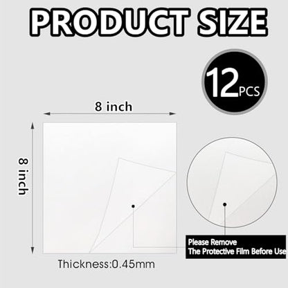 12pcs Sublimation Metal Photo Blanks 8x8 Inch Square