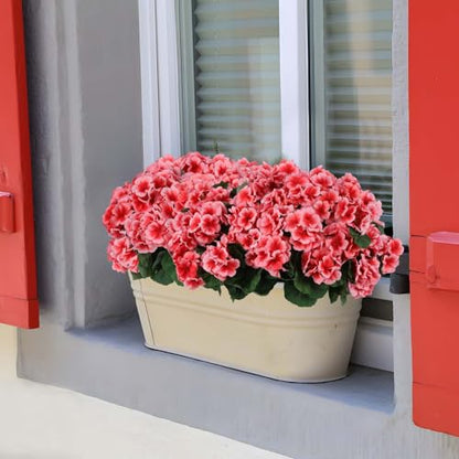 12 Pcs Artificial Geranium Flowers for Outdoors Geranium Silk Flowers Outdoor UV Resistant Garden Plants Faux Flowers for Home Kitchen Table Centerpieces Decor
