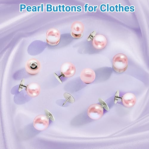 30 Sets Pearl Buttons No Sew Buttons for Clothes (30 Count)