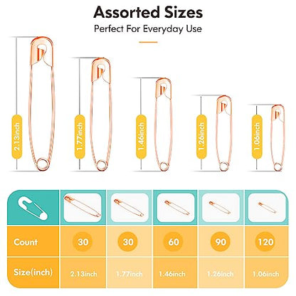 340 Pack Safety Pins Assorted (340 Count)