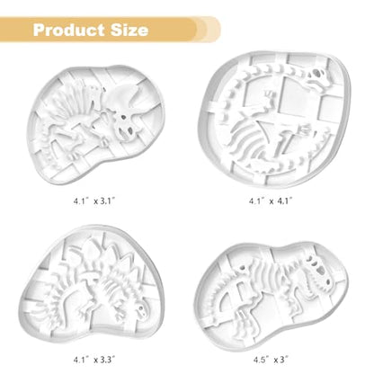 4 Pcs Dinosaur Cookie Cutters Dinosaur Skeleton Fossil Cookie Cutters Stegosaurus T (4 Count)