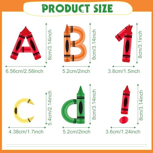 221 Pcs Colorful Crayon Bulletin Board Letters for Classroom (221 Count)